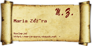 Maria Zóra névjegykártya